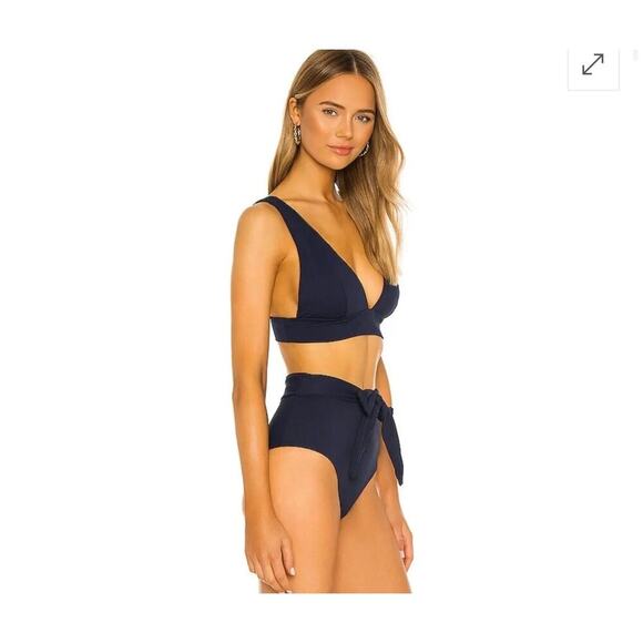 Eberjey pique Vivian black bikini top women’s large nwt - Picture 4 of 8